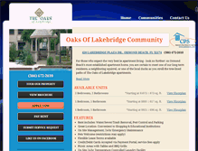 Tablet Screenshot of oaksoflakebridgeapartments.com
